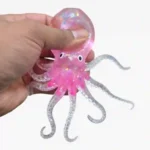 Glitter Octopus Squishy Toy wholesale stretchy sensory stress relief toy by SDMAX Toys Wholesaler