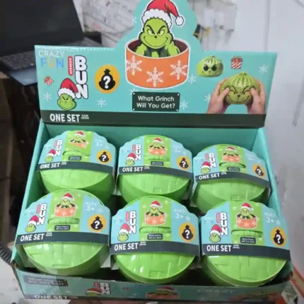 Grinch Mystery Dumpling Squishy Toy wholesale Christmas glitter sensory toy by SDMAX Toys Wholesaler
