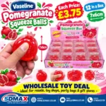 Vaseline Pomegranate Squeeze Ball Toy – Crunchy Sensory Fidget Toy, 7 × 6cm, Box of 12 Wholesale