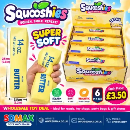 Squooshies Super Soft Butter Squishy Toy wholesale 25cm stress relief sensory toy from SDMAX Toys Wholesaler
