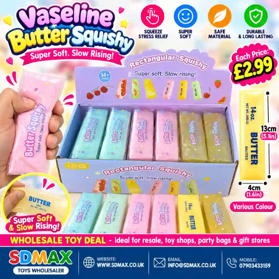 vaseline-butter-squishy-toy-wholesale-sdmax Vaseline Butter Squishy Toy wholesale super soft slow rising sensory toy from SDMAX Toys Wholesaler