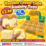 Vaseline Cheese Cube Squishy Toy Wholesale 12 Pack Display Box - SDMAX Toys Wholesaler