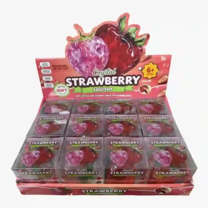 Vaseline Crystal Strawberry Squishy Toy Wholesale 12 Pack - SDMAX Toys Wholesaler