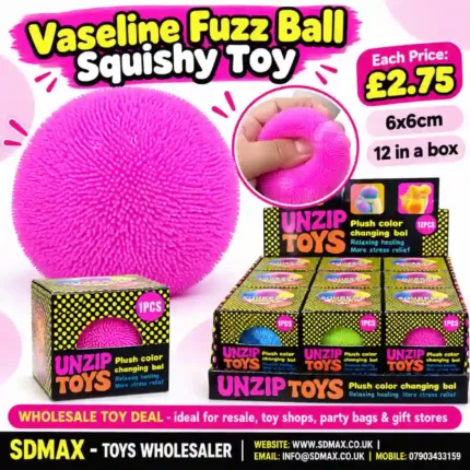 Vaseline Fuzz Ball Squishy Toy Wholesale 12 Pack - SDMAX Toys Wholesaler