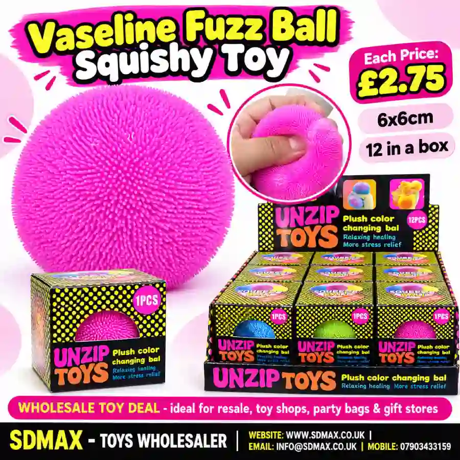 vaseline-fuzz-ball-squishy-toy-wholesale-sdmax Vaseline Fuzz Ball Squishy Toy Wholesale 12 Pack - SDMAX Toys Wholesaler
