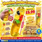 Vaseline Jumbo Cucumber Fruit Inside Squishy Toy Wholesale 8 Pack - SDMAX Toys Wholesaler