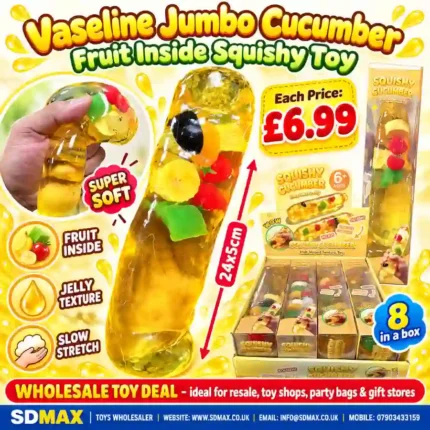 Vaseline Jumbo Cucumber Fruit Inside Squishy Toy Wholesale 8 Pack - SDMAX Toys Wholesaler