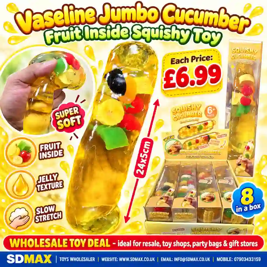 vaseline-jumbo-cucumber-fruit-inside-squishy-toy-wholesale-sdmax Vaseline Jumbo Cucumber Fruit Inside Squishy Toy Wholesale 8 Pack - SDMAX Toys Wholesaler